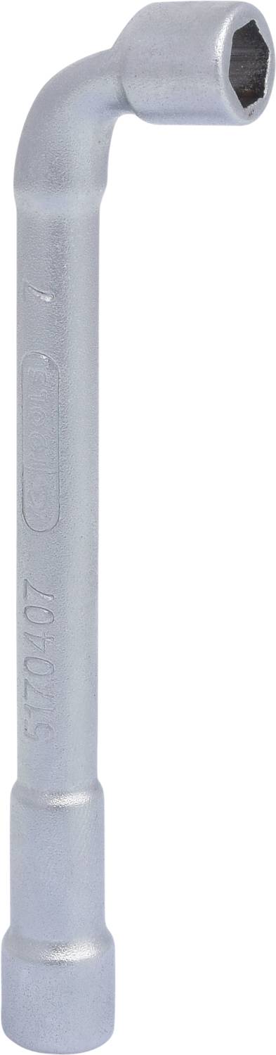 Sechskantschlüssel mit Winkelform aus Metall, geeignet zum Lösen oder Anziehen von Schrauben und Muttern.