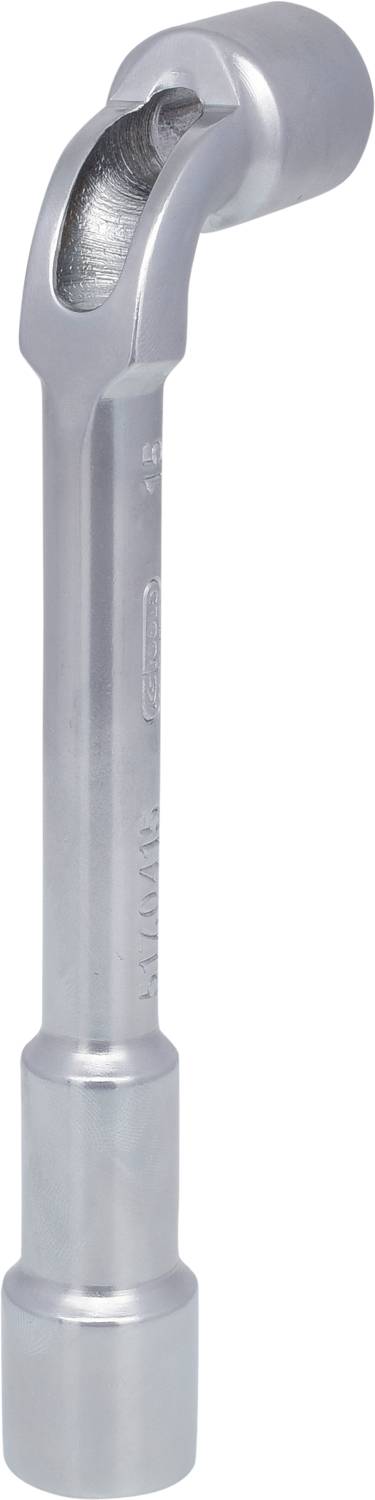 Silberfarbener Knarrenschlüssel mit eckiger Form, geeignet zum Lösen oder Festziehen von Schrauben und Muttern in Werkzeuganwendungen.