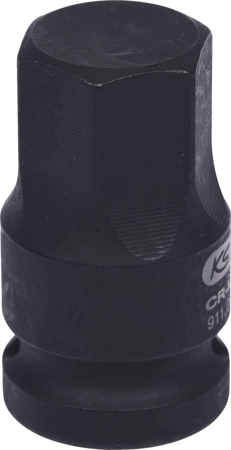 Eine schwarze Sechskant-Werkzeugnuss, die für die Arbeit mit Schraubenschlüsseln verwendet wird.