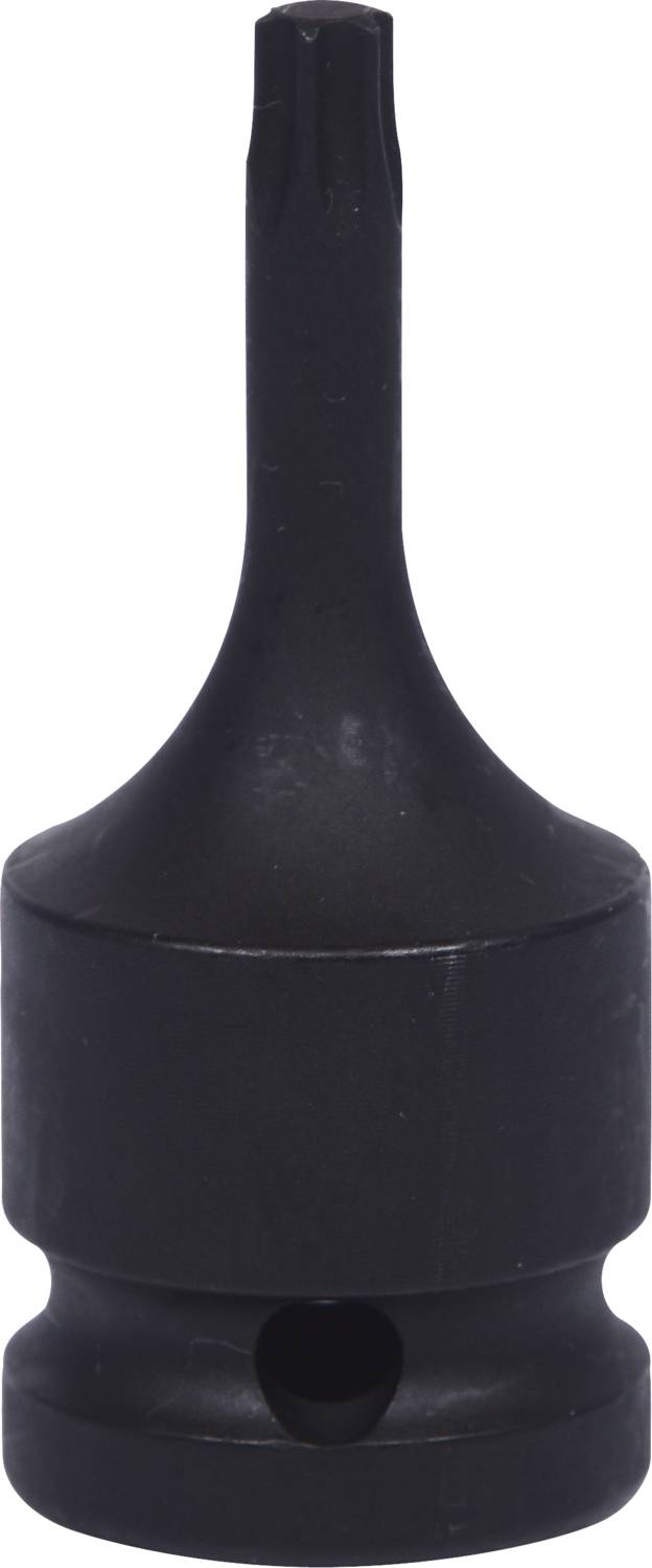 Ein schwarzer Schraubendreheraufsatz mit Torx-Kopf, geeignet für präzises Arbeiten.