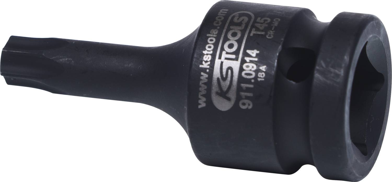 Ein schwarzer Torx-Bit mit der Aufschrift 'KS Tools'.