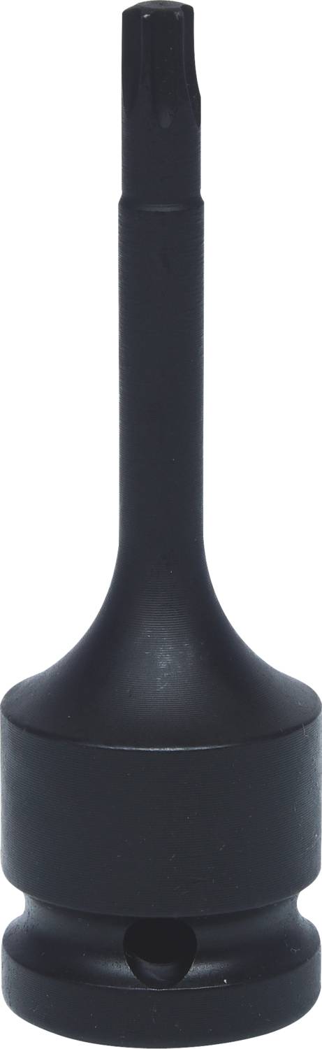 Ein schwarzer Schraubendreheraufsatz mit einer sternförmigen Spitze, geeignet für präzises Schrauben in verschiedene Oberflächen.