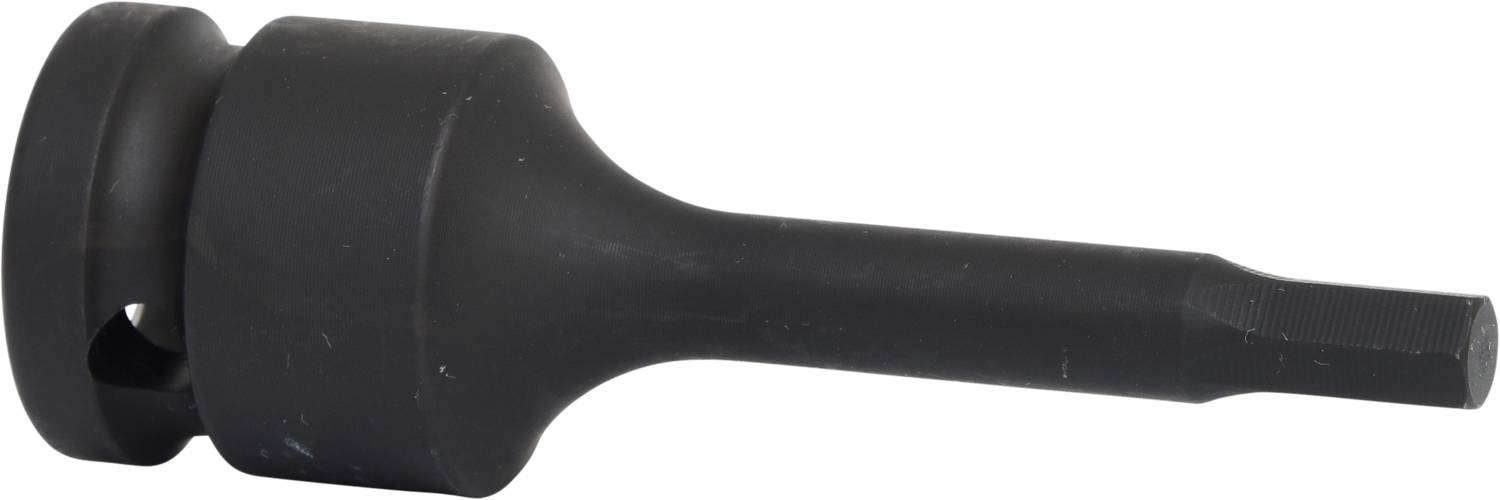 Ein schwarzes Werkzeug mit zylindrischem Kopf und länglichem Griff, möglicherweise ein Adapter oder Aufsatz für spezielle Anwendungen.