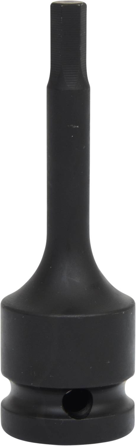 Langer, schwarzer Schraubenschlüssel mit sechskantiger Spitze, geeignet zum Festziehen oder Lösen von Schrauben in schwer zugänglichen Bereichen.