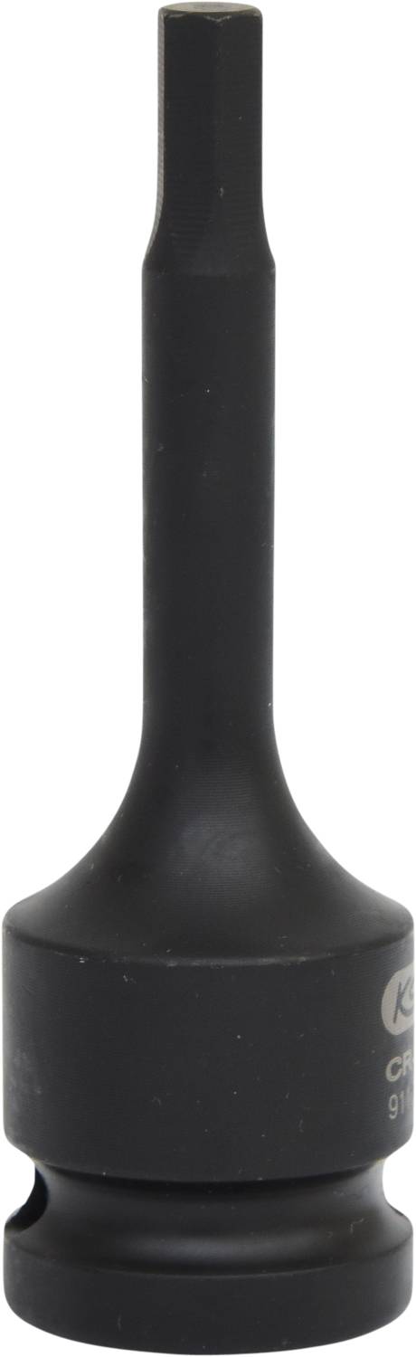 Ein schwarzer Werkzeugaufsatz mit sechseckiger Spitze. Wahrscheinlich für Schraubarbeiten gedacht.