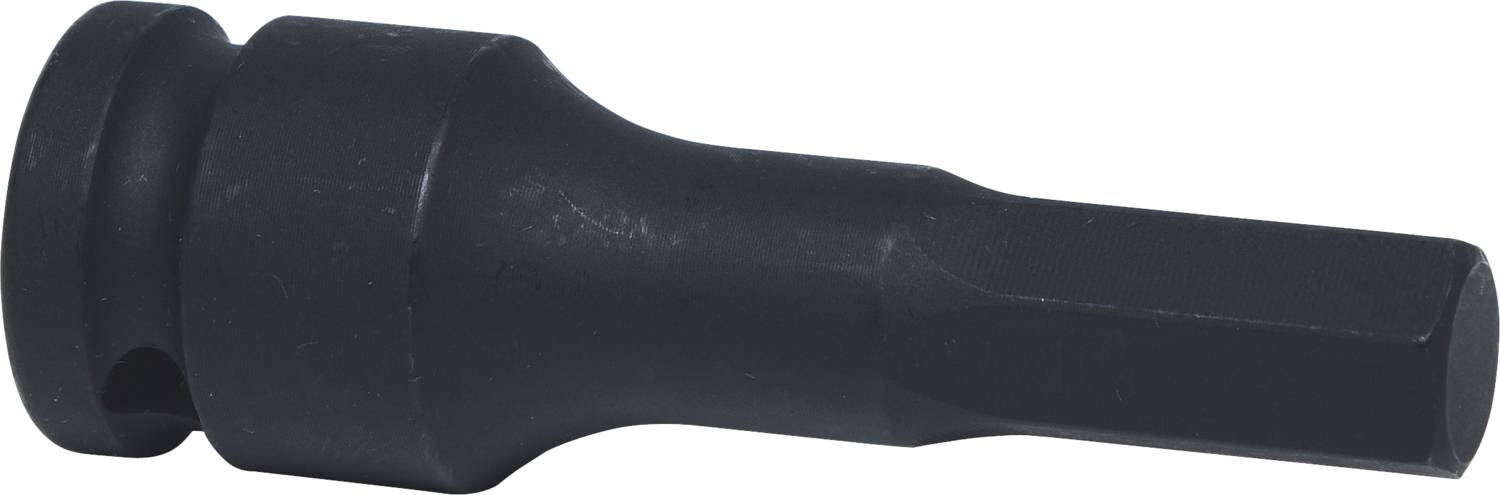 Nahaufnahme eines schwarzen, sechskantigen Steckbits, verwendet zum Anziehen von Schrauben mit passenden Schraubköpfen.