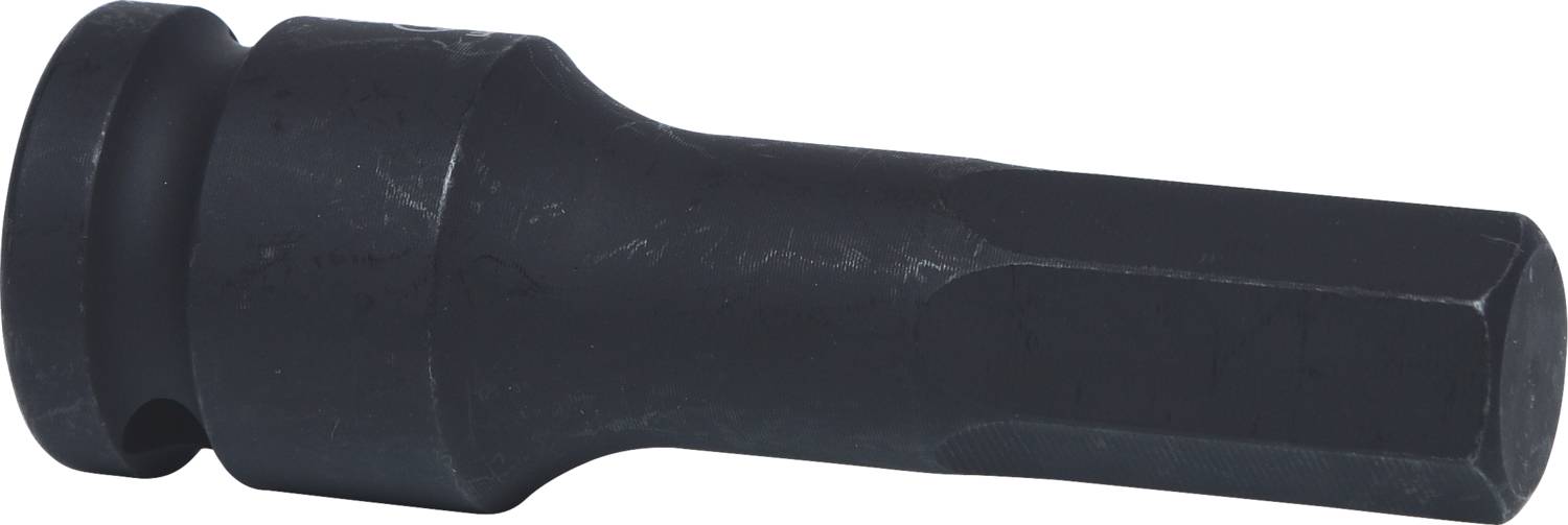 Ein sechseckiger Schraubaufsatz aus schwarzem Metall, geeignet für Schraubarbeiten bei Hex-Schrauben.