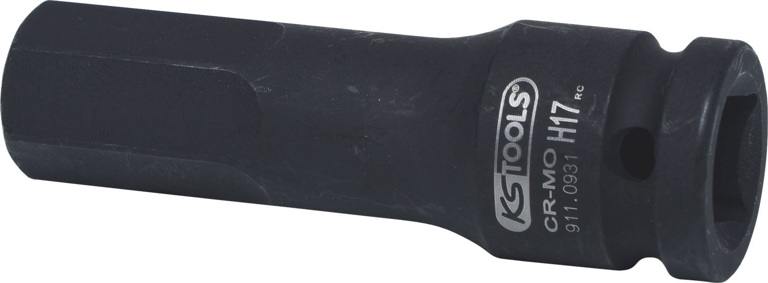 Stecknuss von KS Tools mit Sechskant-Profil, Größe H17, gefertigt aus Cr-Mo-Stahl für hohe Belastbarkeit.