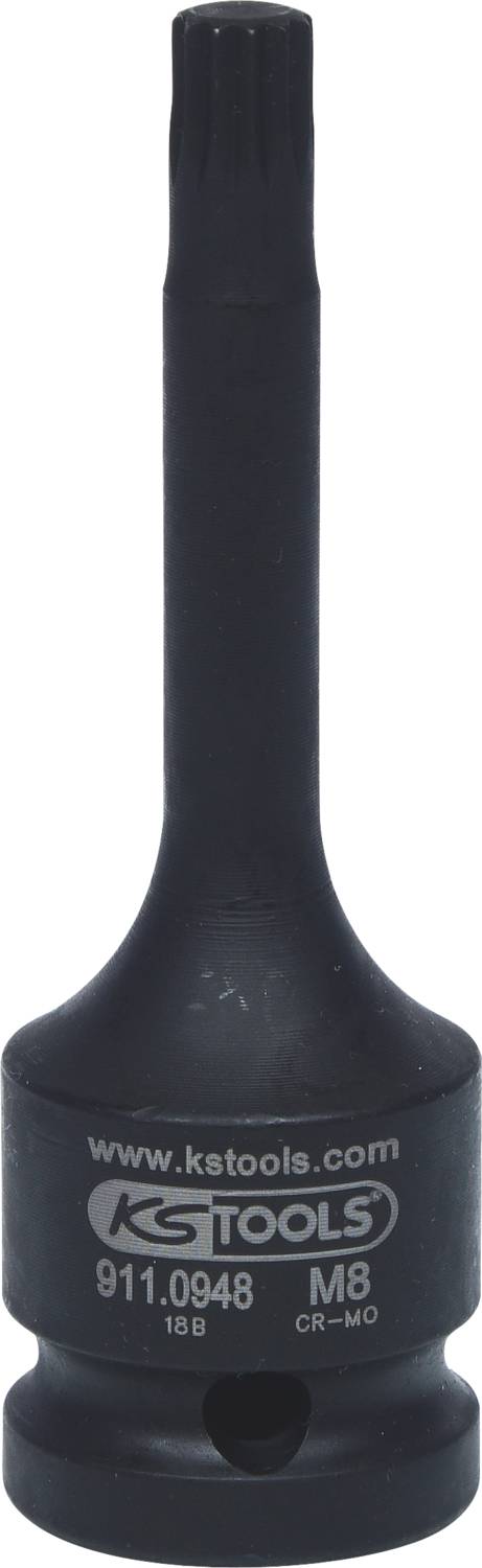 Stecknuss mit Innensechskant, Marke KS Tools, Größe M8, schwarz.