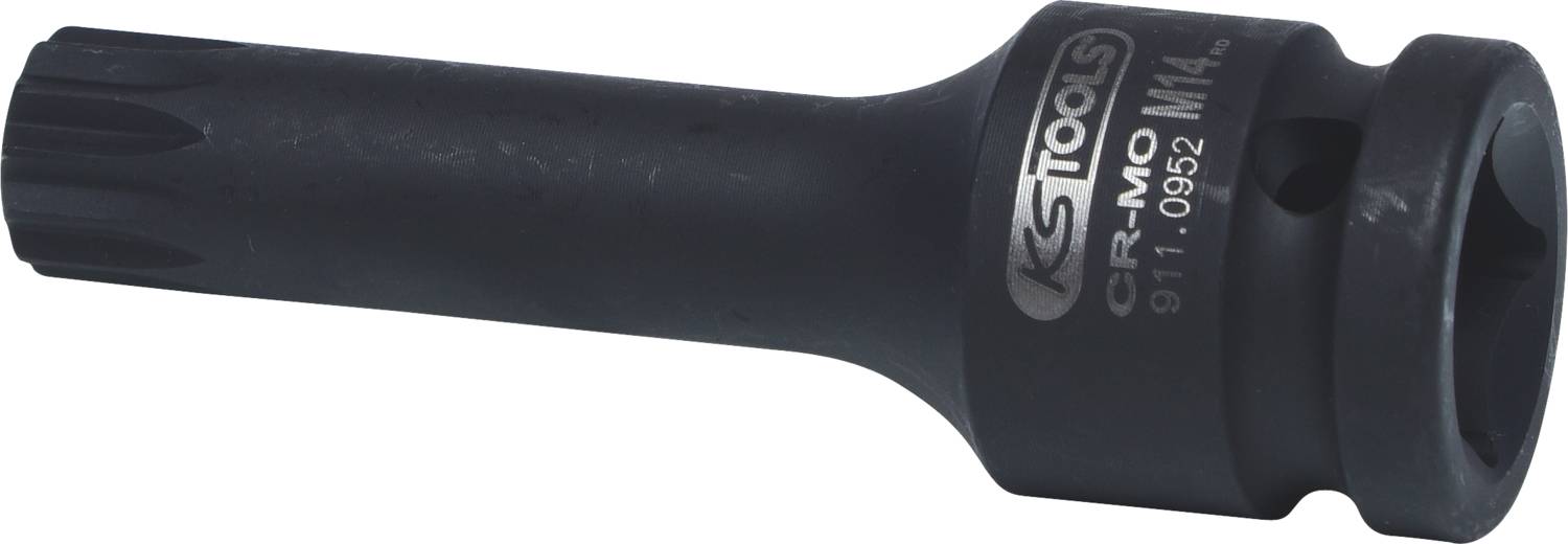 Spezialsteckschlüssel von KS Tools, CR-MO Stahl, Größe M14, mit Vielzahnprofil.