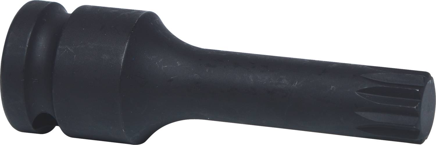 Schwarzer Innensechskant-Bit mit geriffeltem Schaft, geeignet für maschinelle Schraubarbeiten.