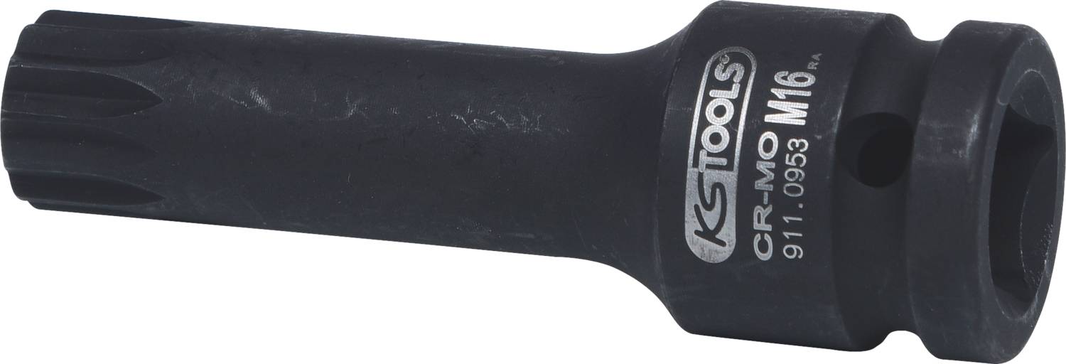 'KS Tools' Steckschlüssel-Einsatz, M16, schwarz, 911.0953, für professionelle Mechaniker-Anwendungen, langlebig und robust.