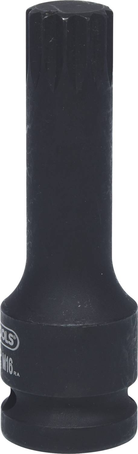 Splined Nuss mit langem Griff, schwarz, für Werkzeuge kompatibel.