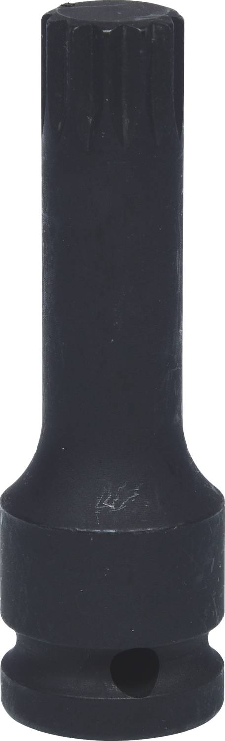 Schwarzer Stecknussadapter mit langem Schaft, geeignet für Kraftübertragung bei Montagearbeiten.