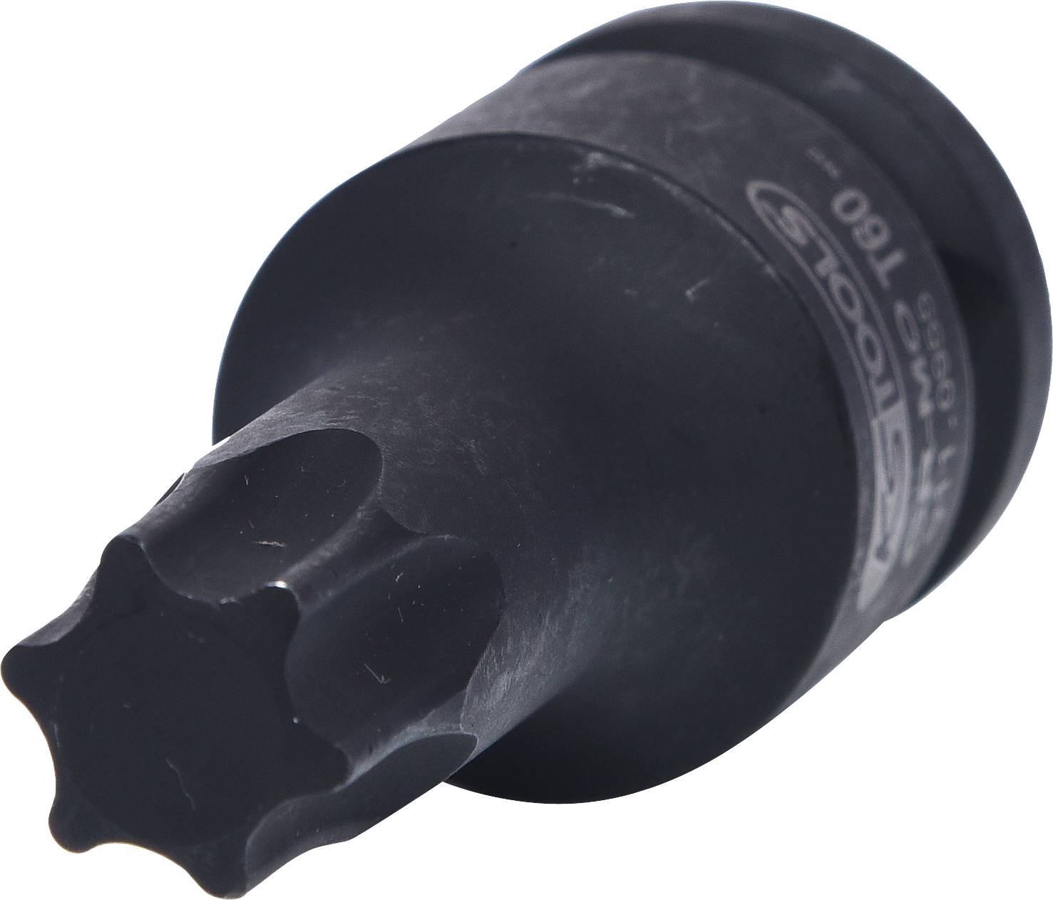 Ein schwarzer Torx-Schlüssel mit sternförmigem Kopf, geeignet für Schrauben mit speziellen Antrieben.