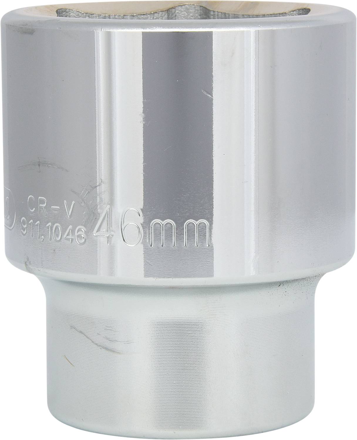 Stecknuss 46 mm, verchromter Stahl, CR-V Qualität, für mechanische Anwendungen.