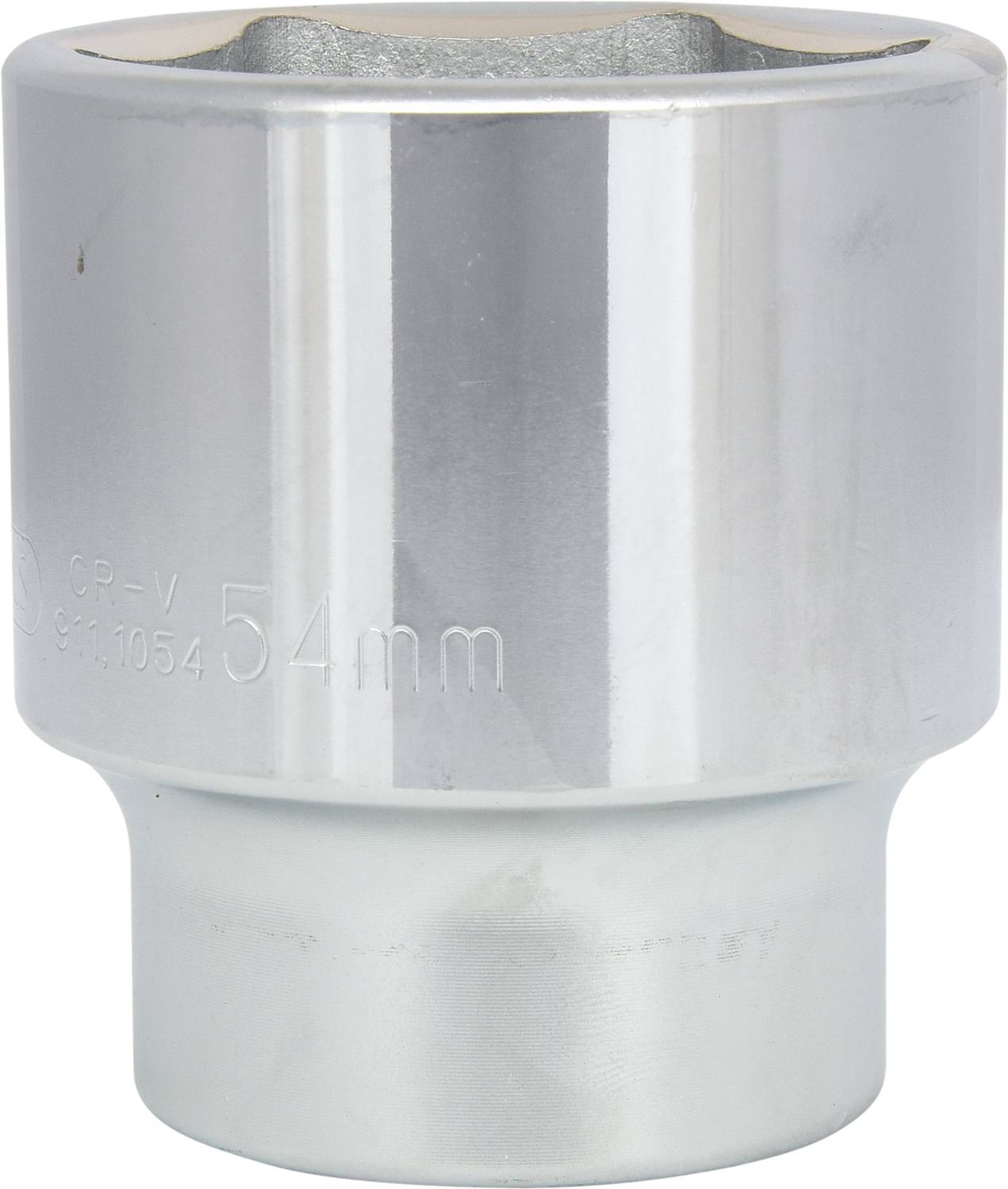 Steckschlüssel, 54 mm, silber, zylindrisch.