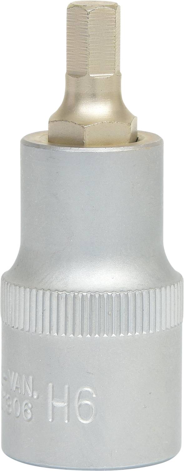 Sechskant-Bit-Einsatz mit silbernem Metallgehäuse; Größe H6.