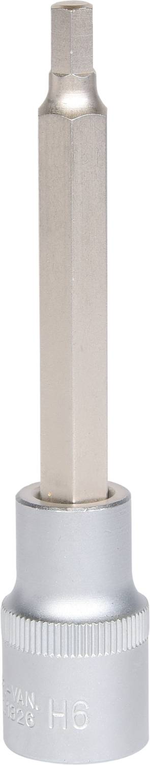 Ein Steckschlüsselaufsatz mit Sechskant-Bit, geeignet für den Einsatz mit Ratschen oder anderen geeigneten Werkzeugen.