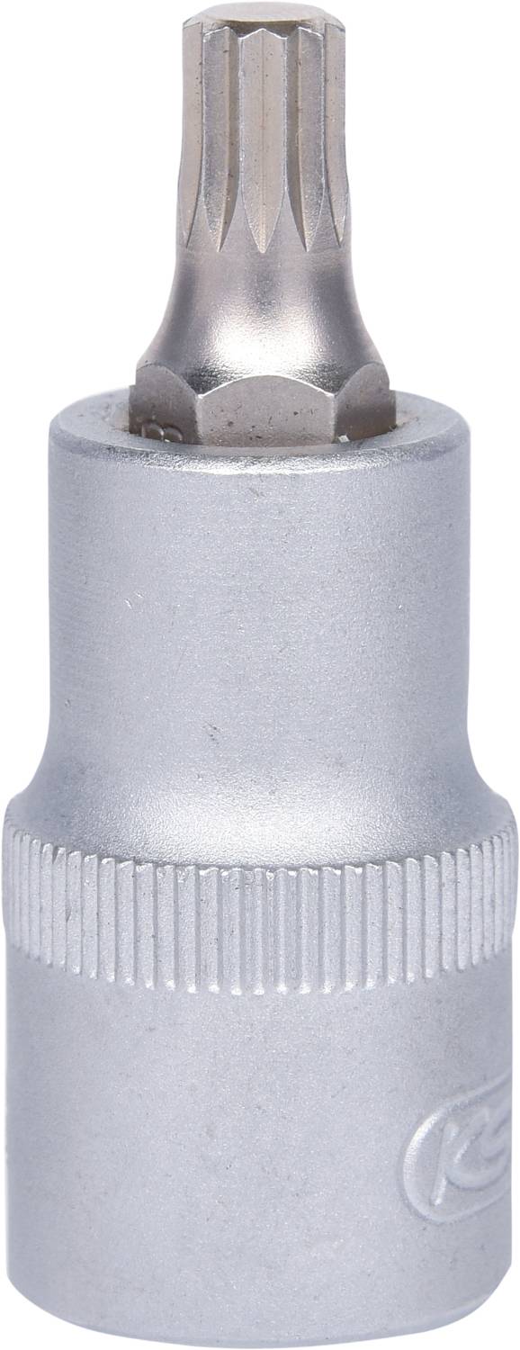 Ein silberner Torx-Bit-Aufsatz für Schraubendreher, verwendet zum Anziehen von Torx-Schrauben.