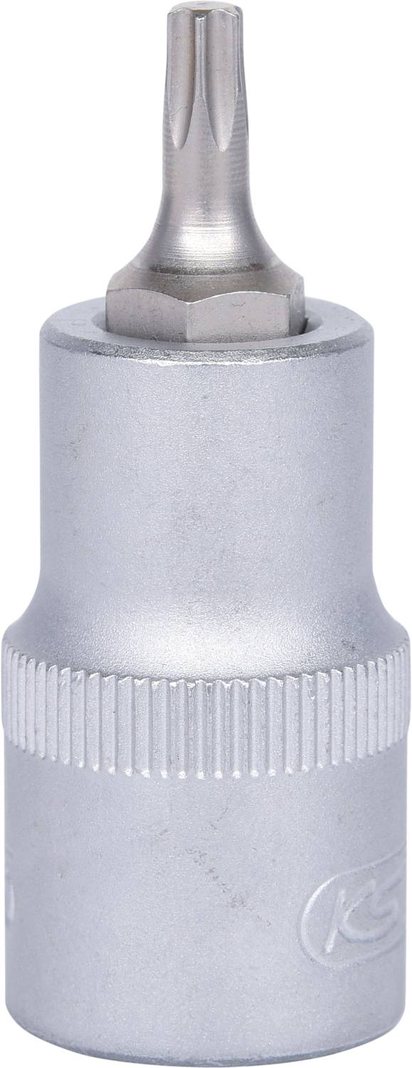 Metallischer Schraubendrehereinsatz mit sternförmigem Kopf, geeignet für manuelle oder maschinelle Werkzeugarbeiten.
