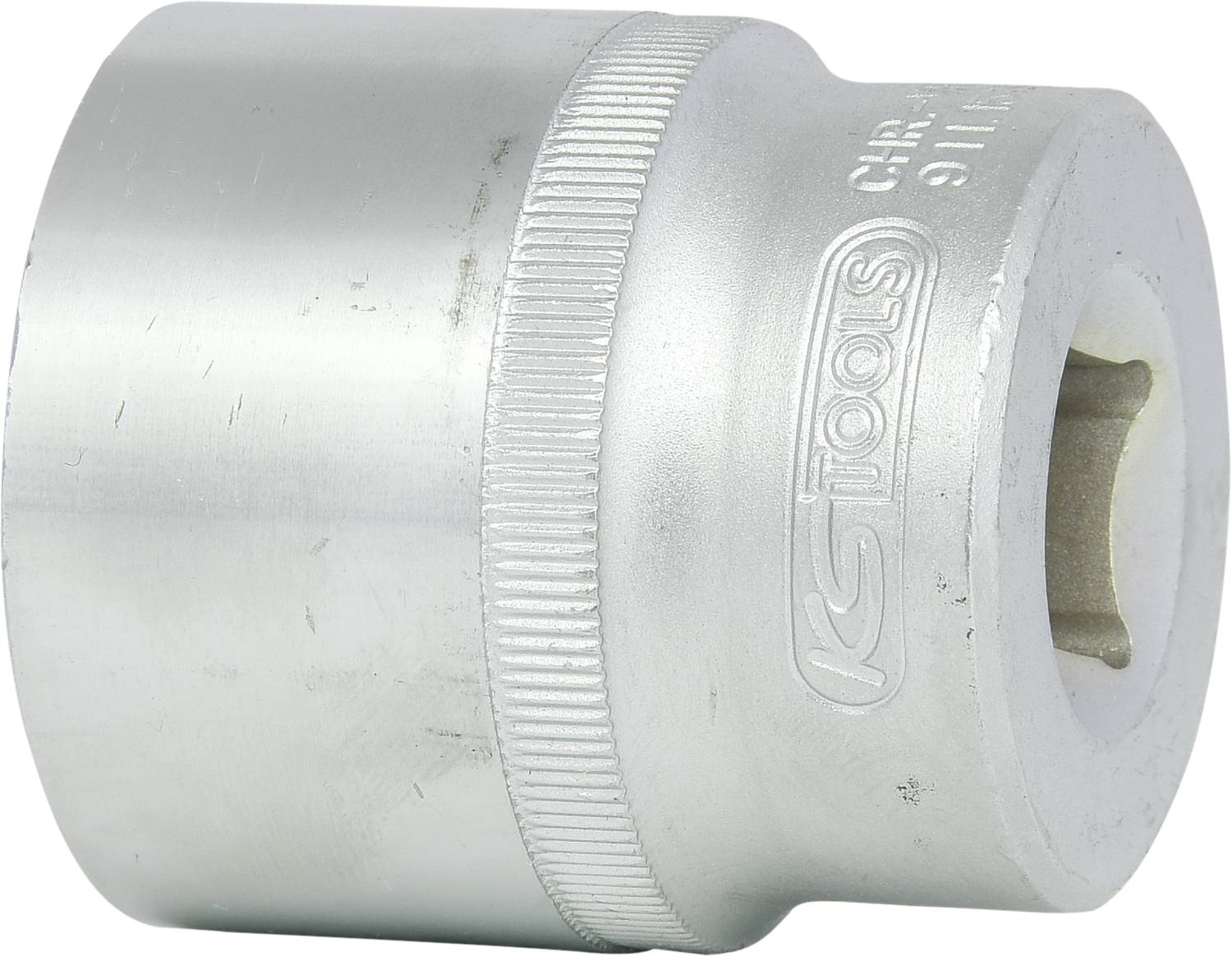 Metallwerkzeug mit zylindrischer Form, das eine geriffelte Oberfläche für besseren Halt hat. Markierung 'KS TOOLS' auf der Seite.