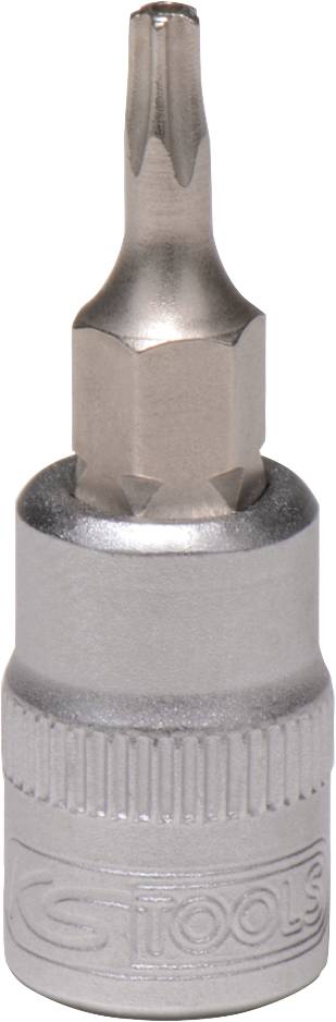 Ein silberner Schraubendreherbit mit Torx-Spitze, geeignet für Arbeiten an Torx-Schrauben.