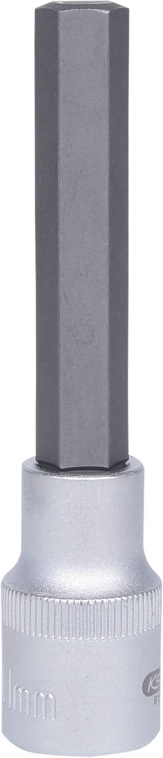 Silberner Sechskant-Schraubendreheraufsatz mit langem Schaft, geeignet für präzise Schraubarbeiten.