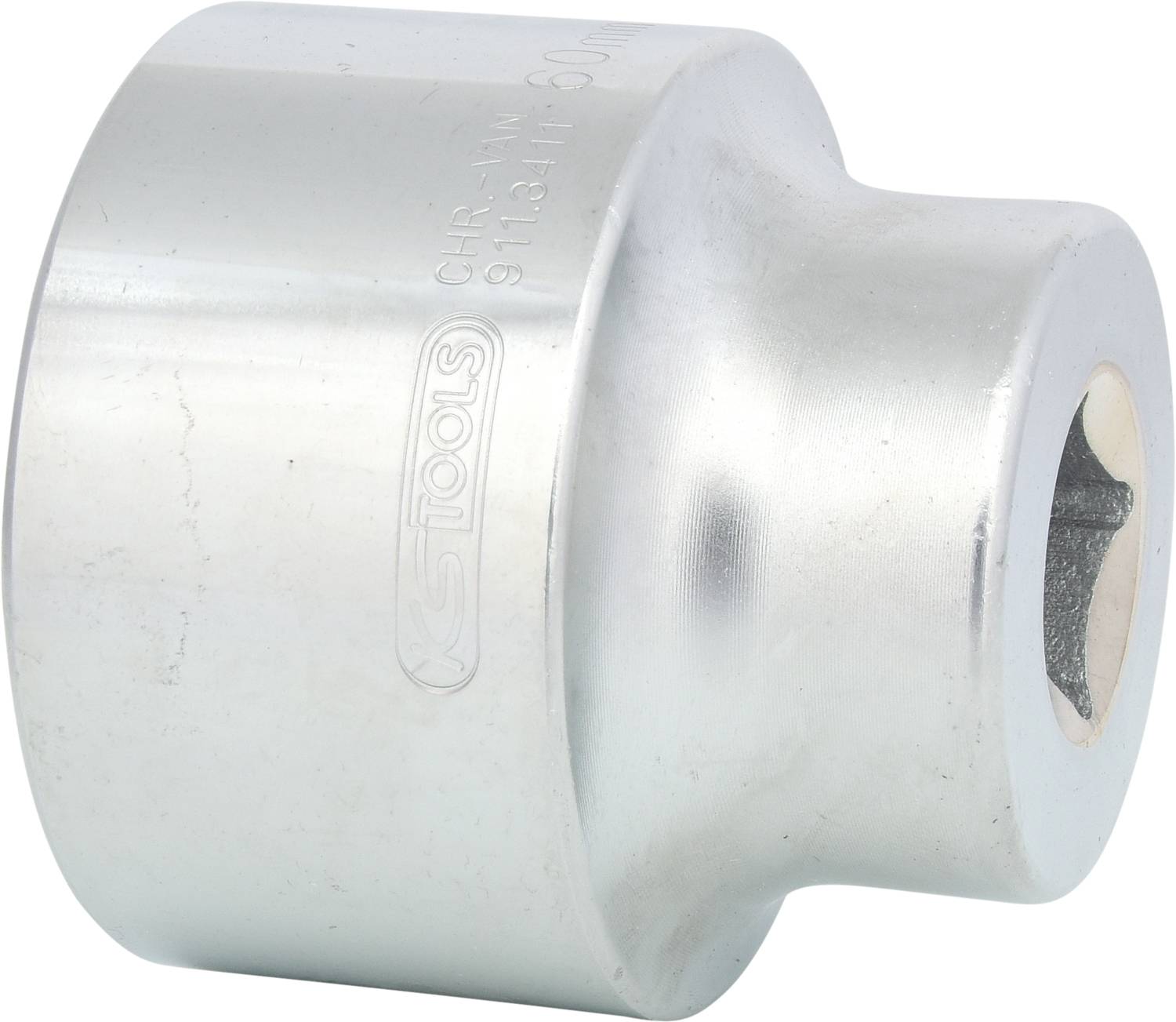 Metallstecknuss mit sechseckiger Öffnung und Markierung '30 mm', verwendet für Schrauben und Muttern.