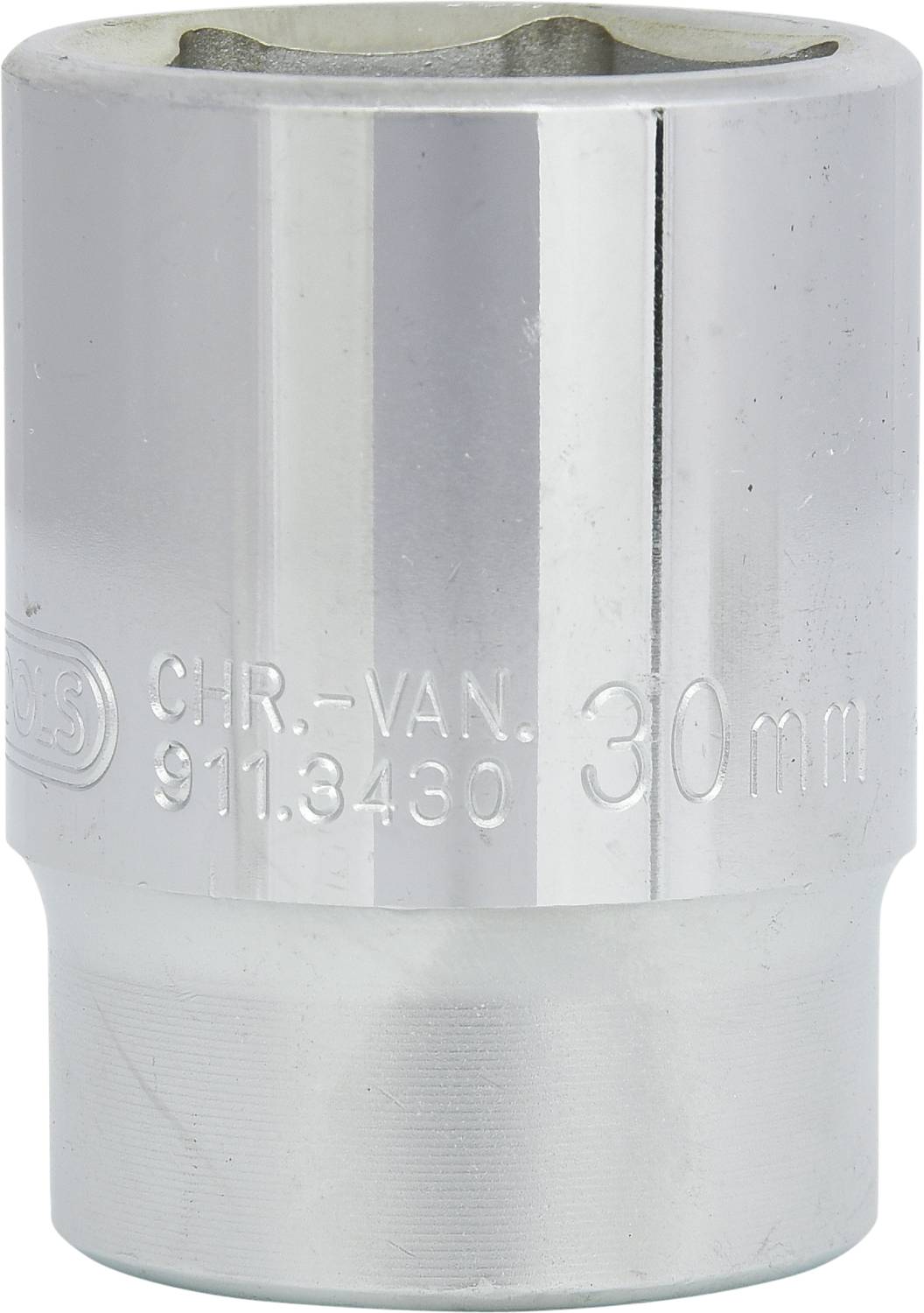 'Knarreinsatz 30 mm 911.3430, CHR-VAN' aus Chrom-Vanadium-Stahl. Konstruiert für robuste mechanische Anwendungen.