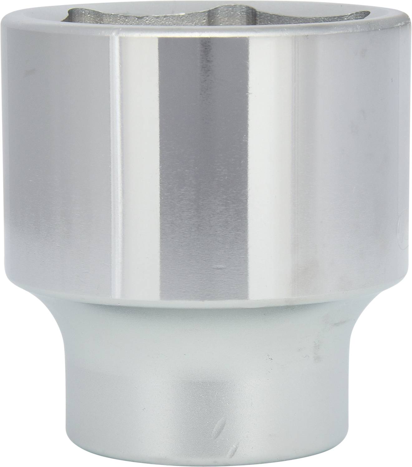 Metallschraubenkopf mit sechseckiger Öffnung, glänzendem silbernen Finish, für mechanische Werkzeuge.