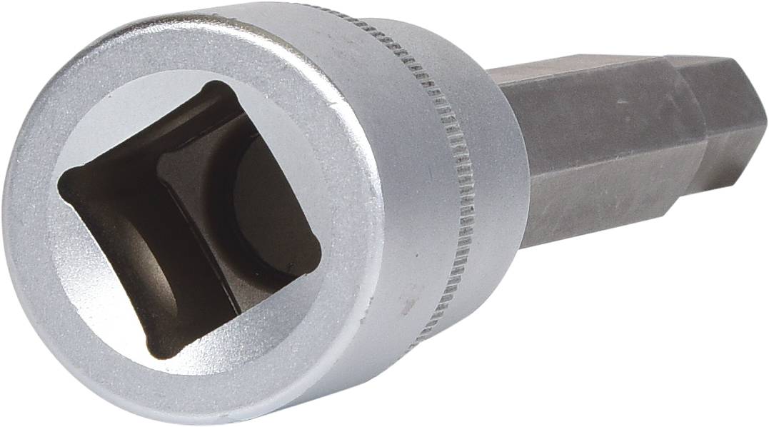 Sechskant-Steckschlüssel mit silbernem Kopf, geeignet zum Lösen oder Festziehen von Schrauben mit entsprechenden Köpfen.