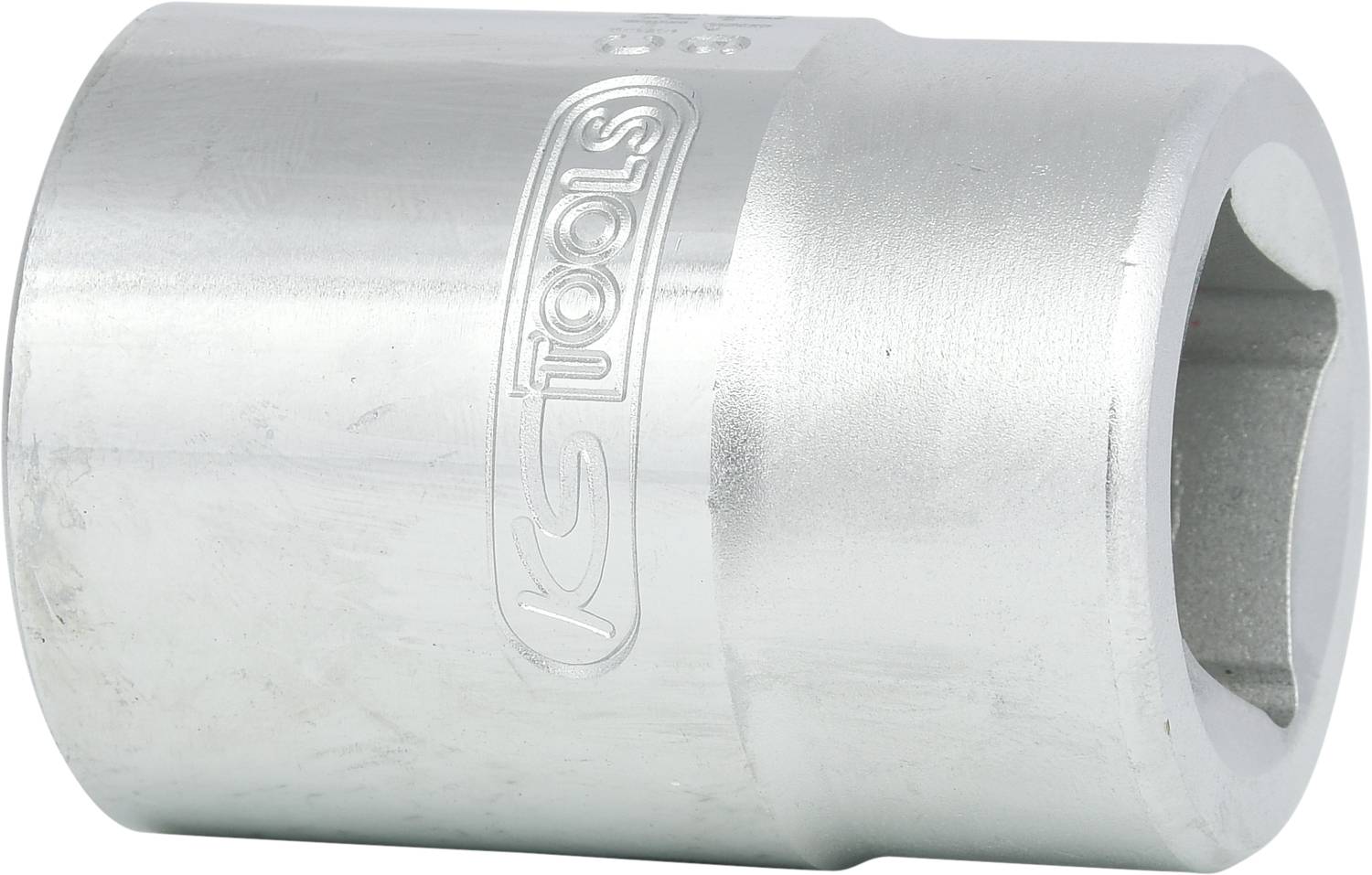 Ein silberner Steckschlüsselaufsatz mit der Aufschrift 'KS Tools' auf der Seite.