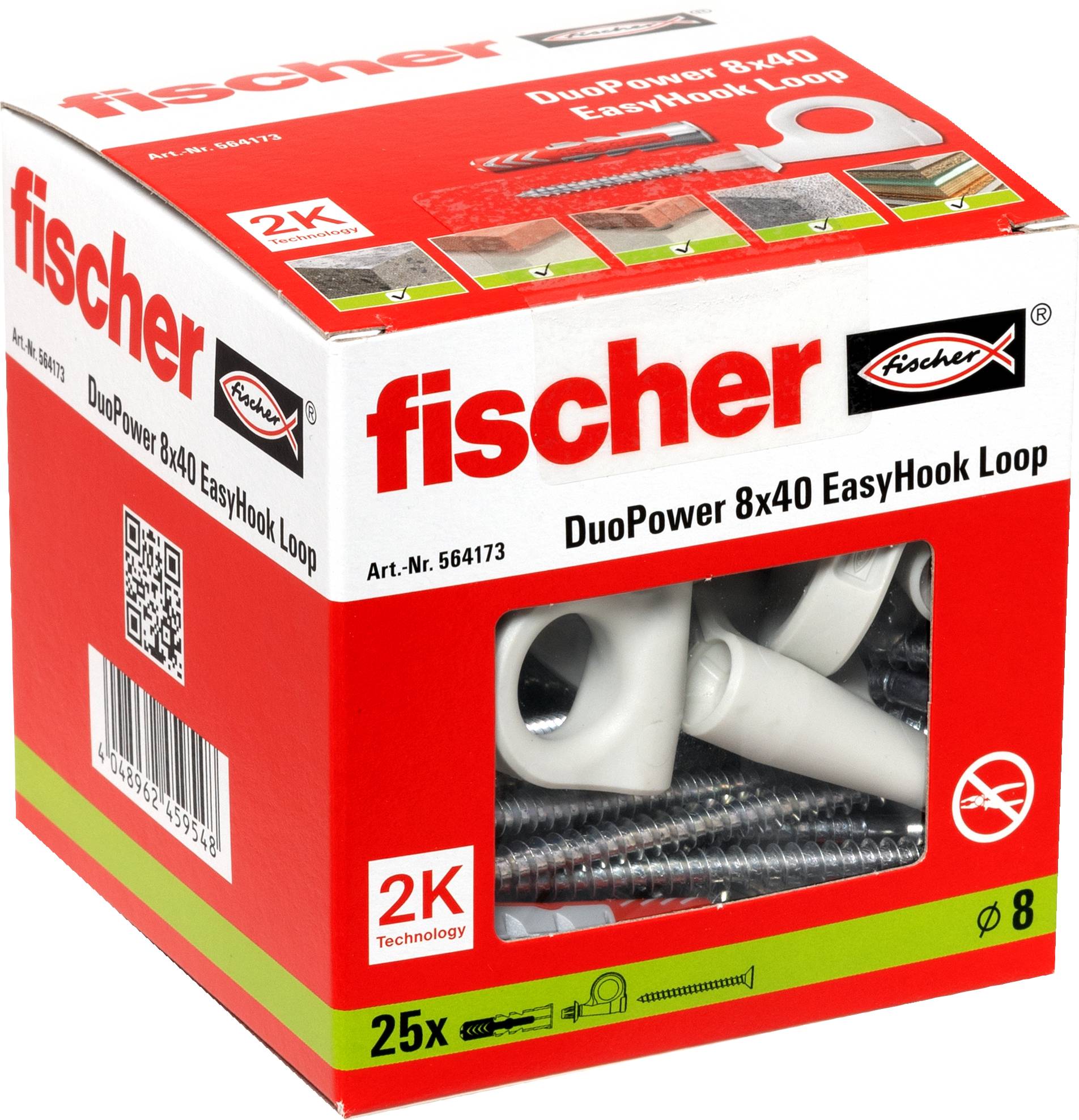 Karton mit „fischer DuoPower 8x40 EasyHook Loop