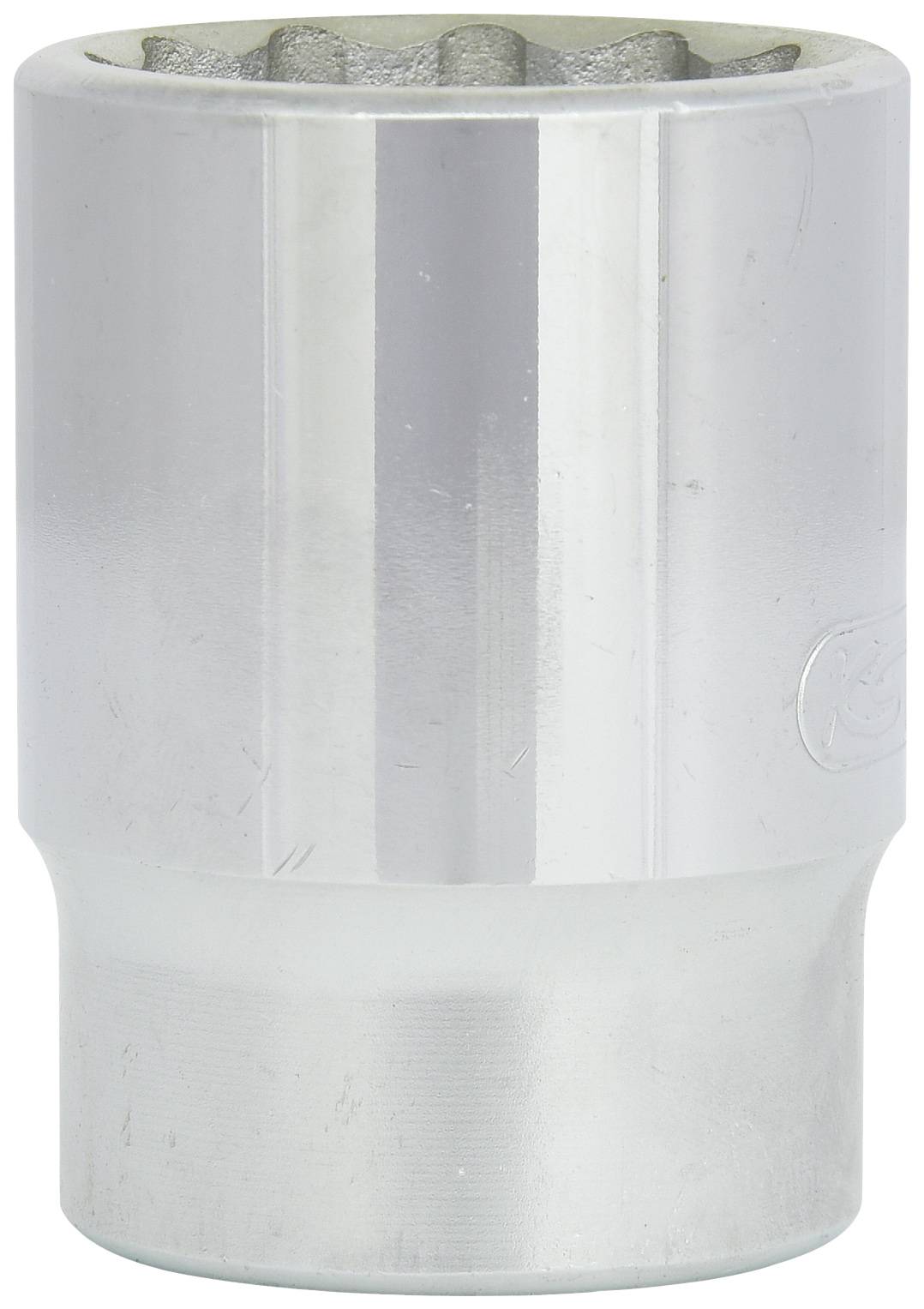 Steckschlüsselaufsatz aus Metall, zylindrische Form, zur Verwendung mit Ratschenwerkzeugen. Ideal für Autoreparaturen oder Heimwerkerprojekte.