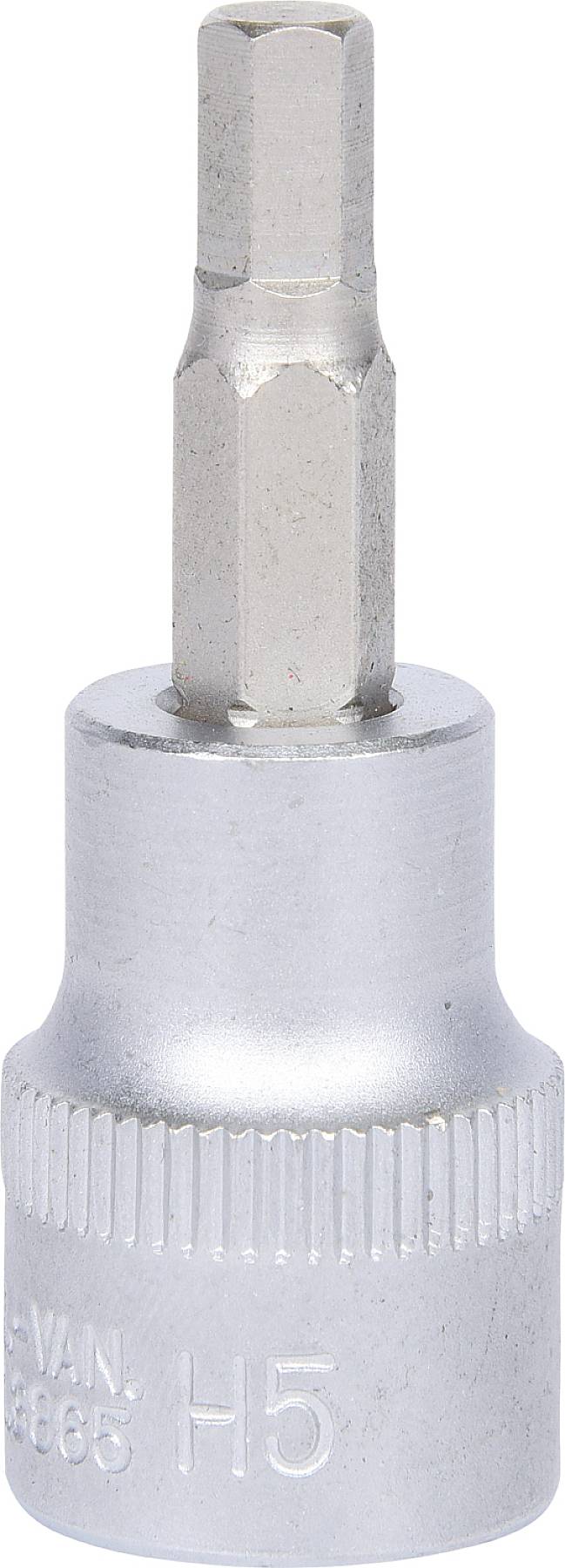 Metallischer Sechskant-Bithalter mit 'H5'-Markierung für Schraubanwendungen.
