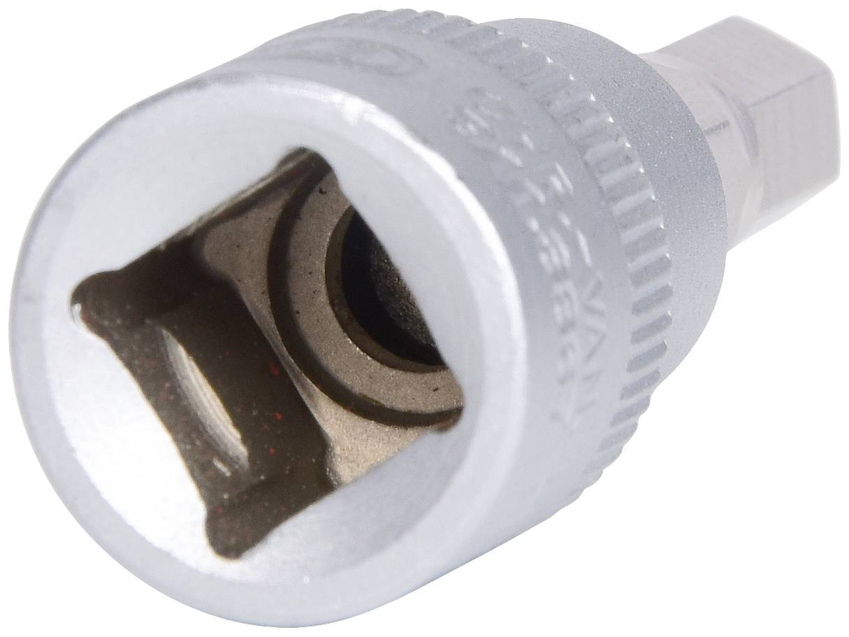 Metallische Stecknuss mit sechseckiger Aufnahme, verwendet zum Anziehen oder Lösen von Schrauben mit Schraubenschlüsseln.