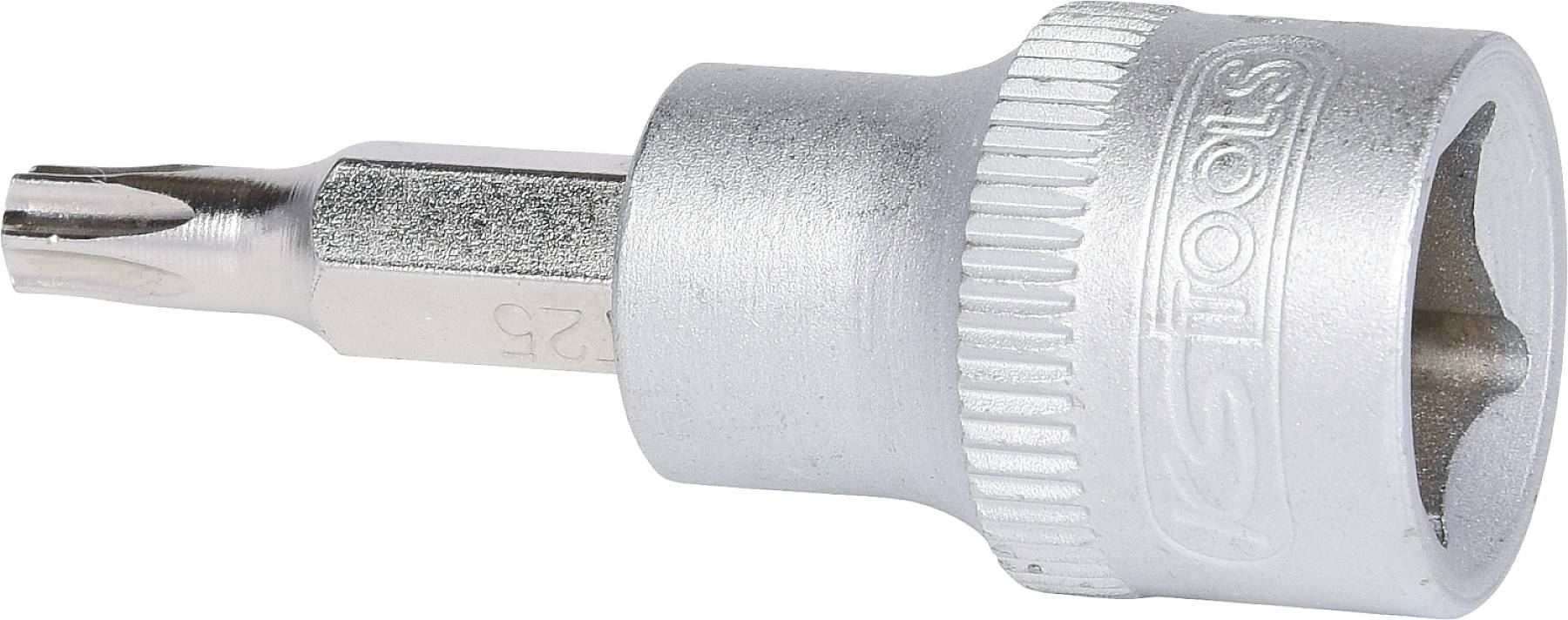 Bitsatz mit Torx-Kopf und silbernem Sechskantadapter, geeignet für Präzisionsarbeiten.