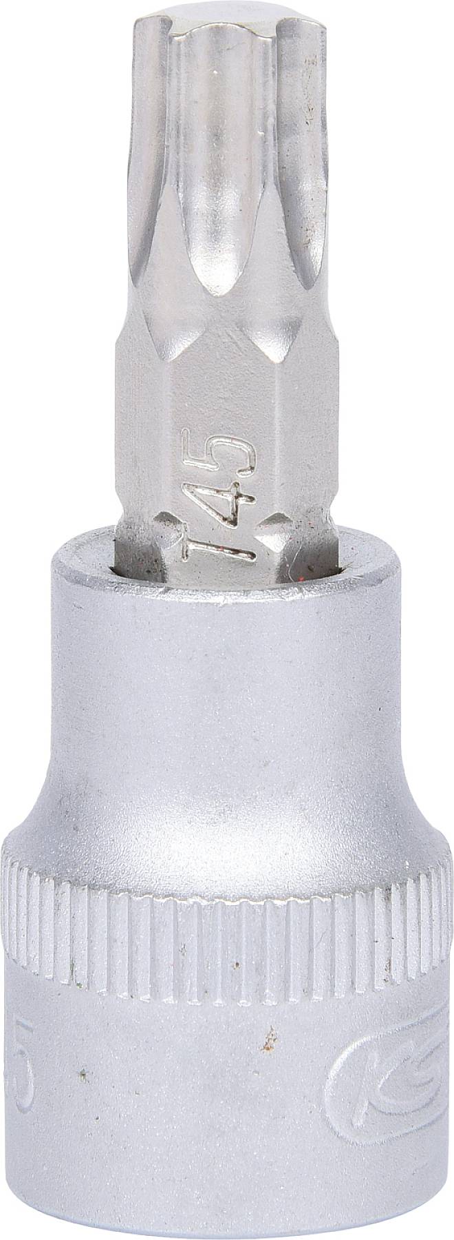 Steckschlüssel mit Torx-Kopf, Größe T45 aus Metall. Verwendet für die Befestigung oder Entfernung von Schrauben mit Torx-Profil.