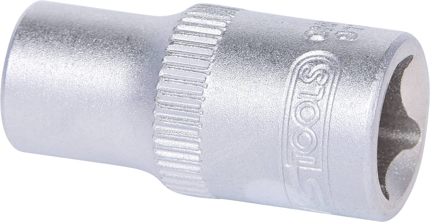 Metallische Stecknuss, zylindrisches Design mit geriffeltem Abschnitt zur besseren Griffigkeit. Verwendet für mechanische Arbeiten.