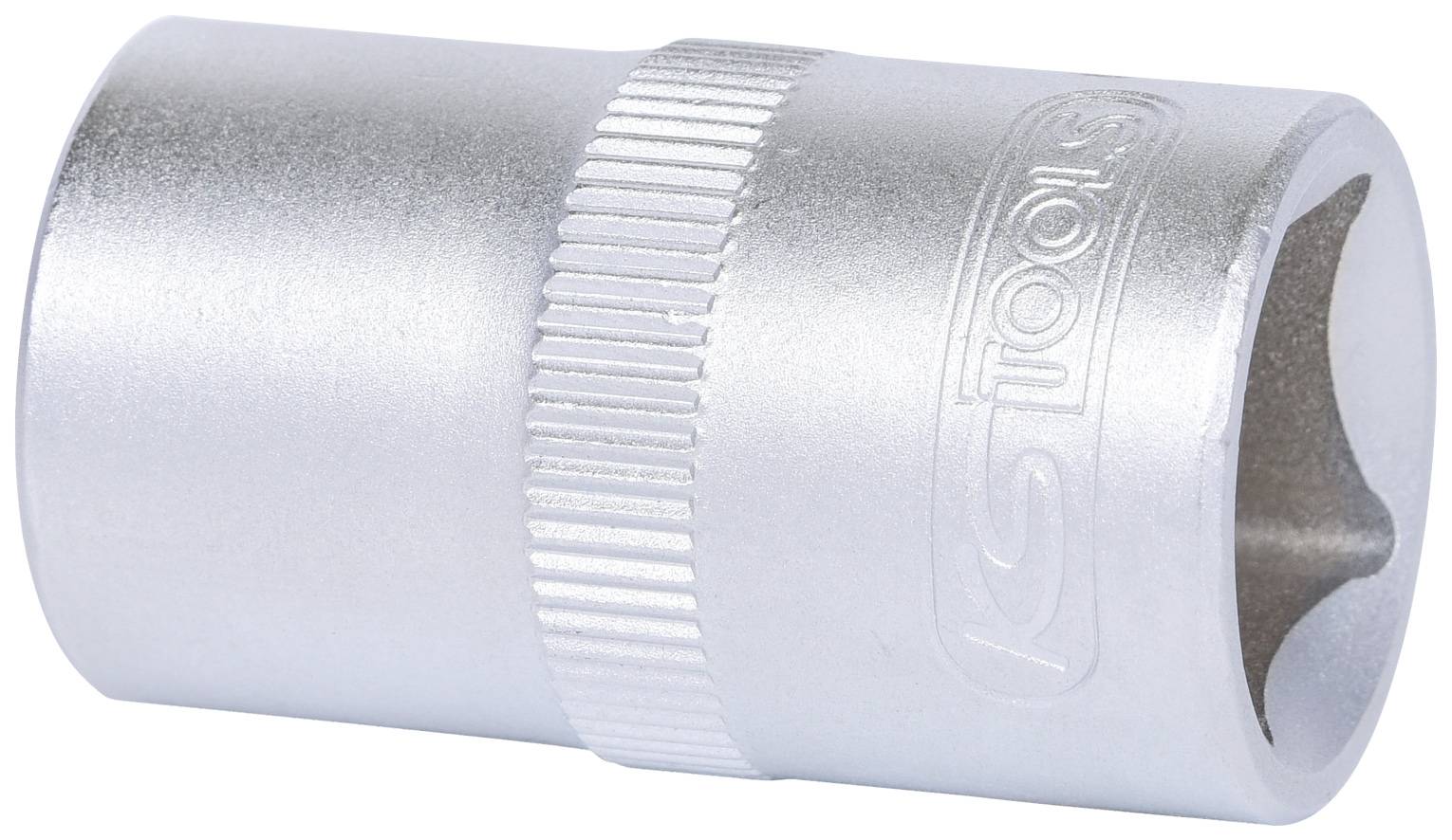 Metall-Steckschlüssel mit gerändeltem Griff und eingeprägtem Logo. Ideal zum Anziehen oder Lösen von Muttern und Schrauben.