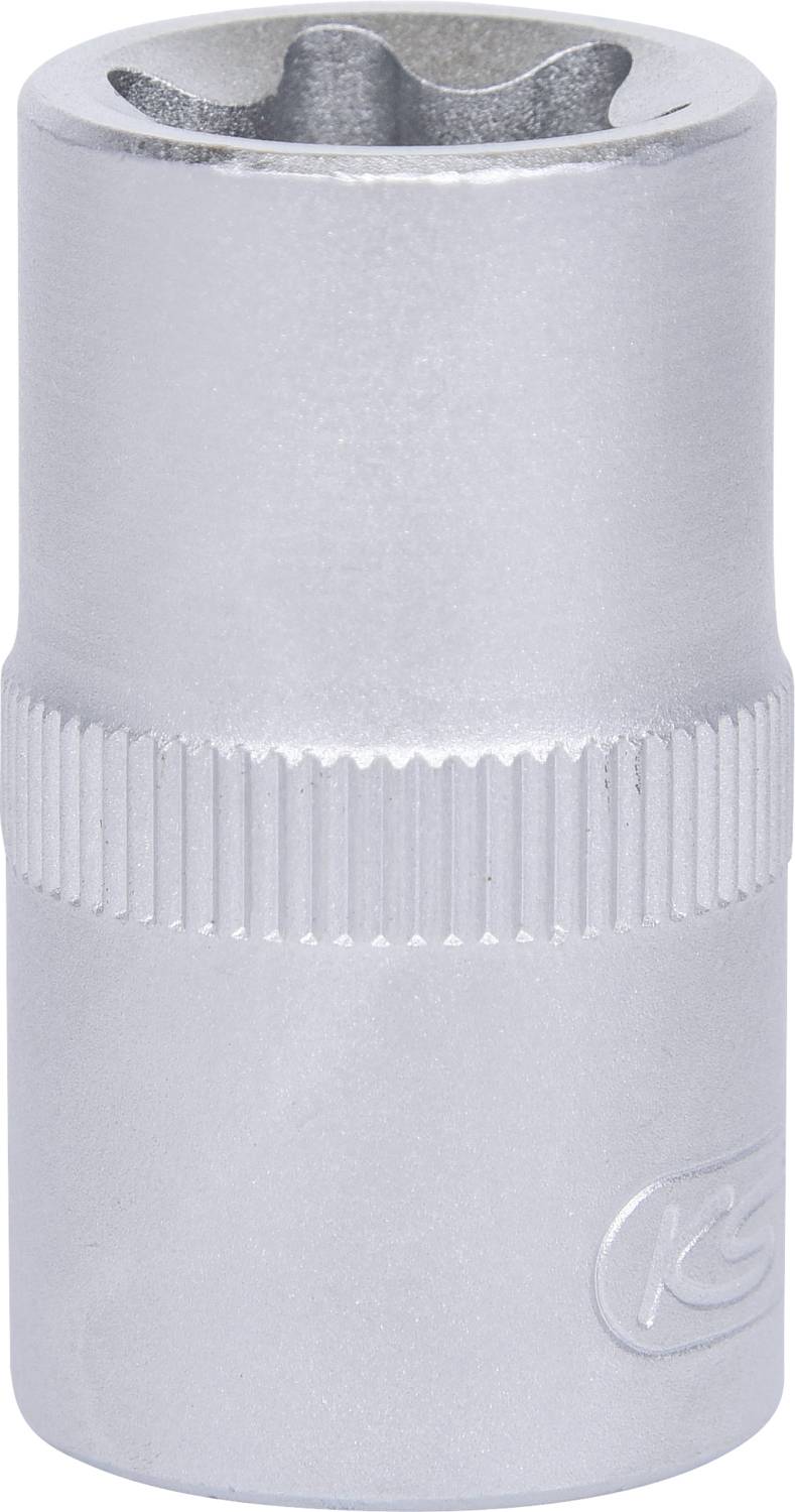 Metallschraubenschlüsselaufsatz, zylindrisch, mit geriffelter Mitte für besseren Griff. Verwendet beim Schraubenanziehen oder -lösen.