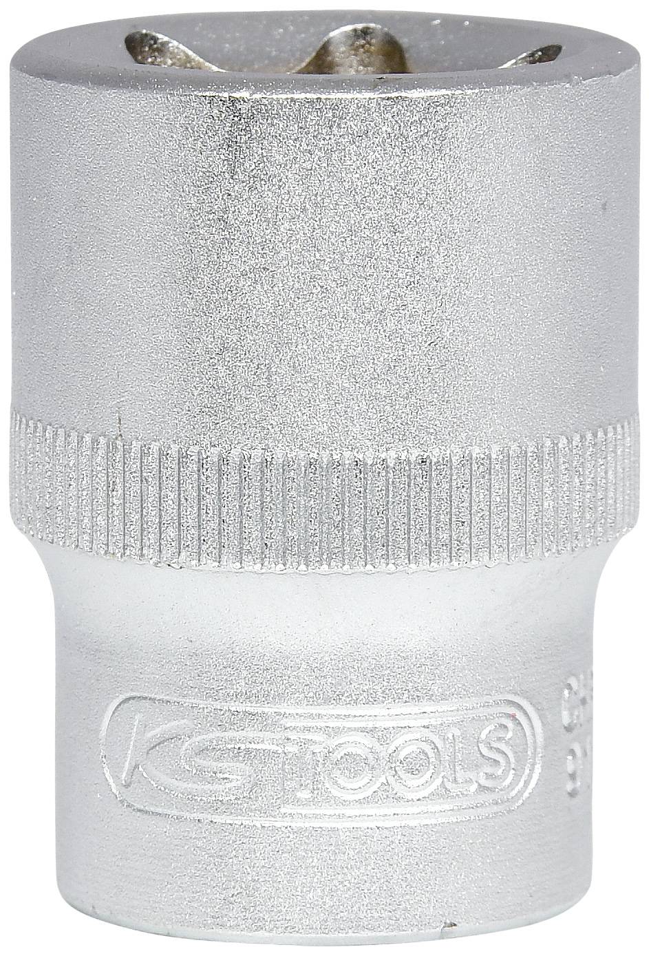 Metallische Stecknuss mit geriffeltem Griff, geprägt mit der Aufschrift 'KS TOOLS'.