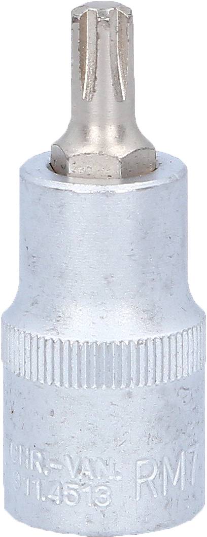 Torx-Steckschlüsselaufsatz mit silbernem Metallgehäuse für Schraubenanwendungen.