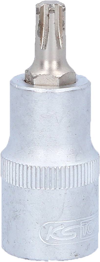 'KS Tools' Torx-Bit aus Metall mit geriffeltem Griff und sechseckiger Aufnahme, geeignet für Schraubarbeiten.