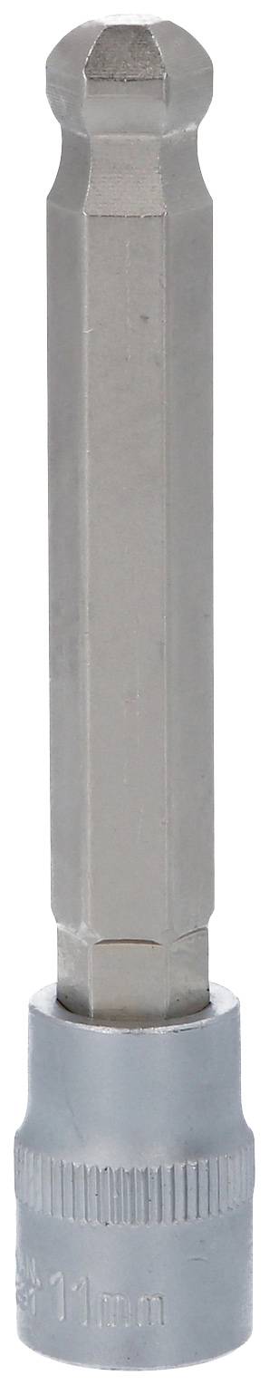 Sechskant-Bitverlängerung aus Metall, zylindrischer Schaft mit Rändelung, verwendet für Schraubarbeiten mit einem Schraubendreher.