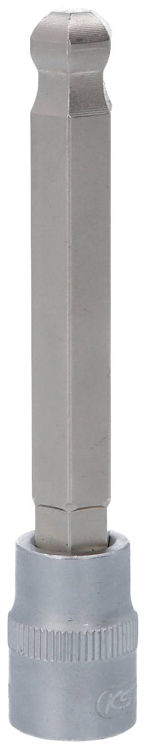 Metallischer Bit-Halter mit sechseckigem Schaft und runder Basis, geeignet für den Einsatz in mechanischen Werkzeugen.