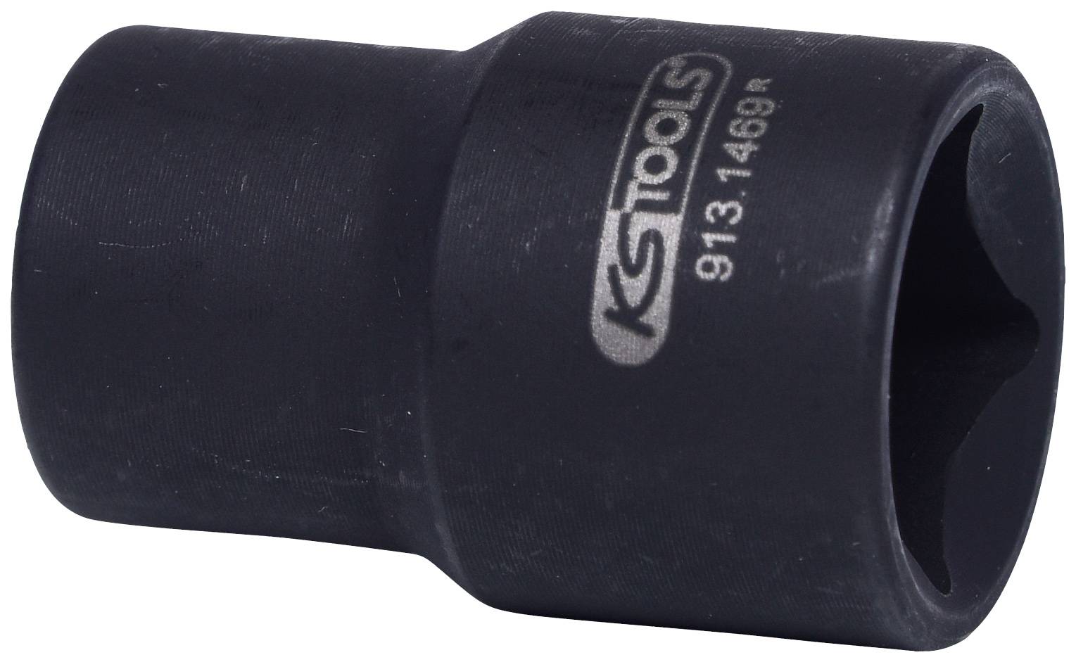 'KS Tools' Steckschlüsseleinsatz, schwarz, mit Produktnummer 913.1469R, für Schraubarbeiten, zylindrische Form.