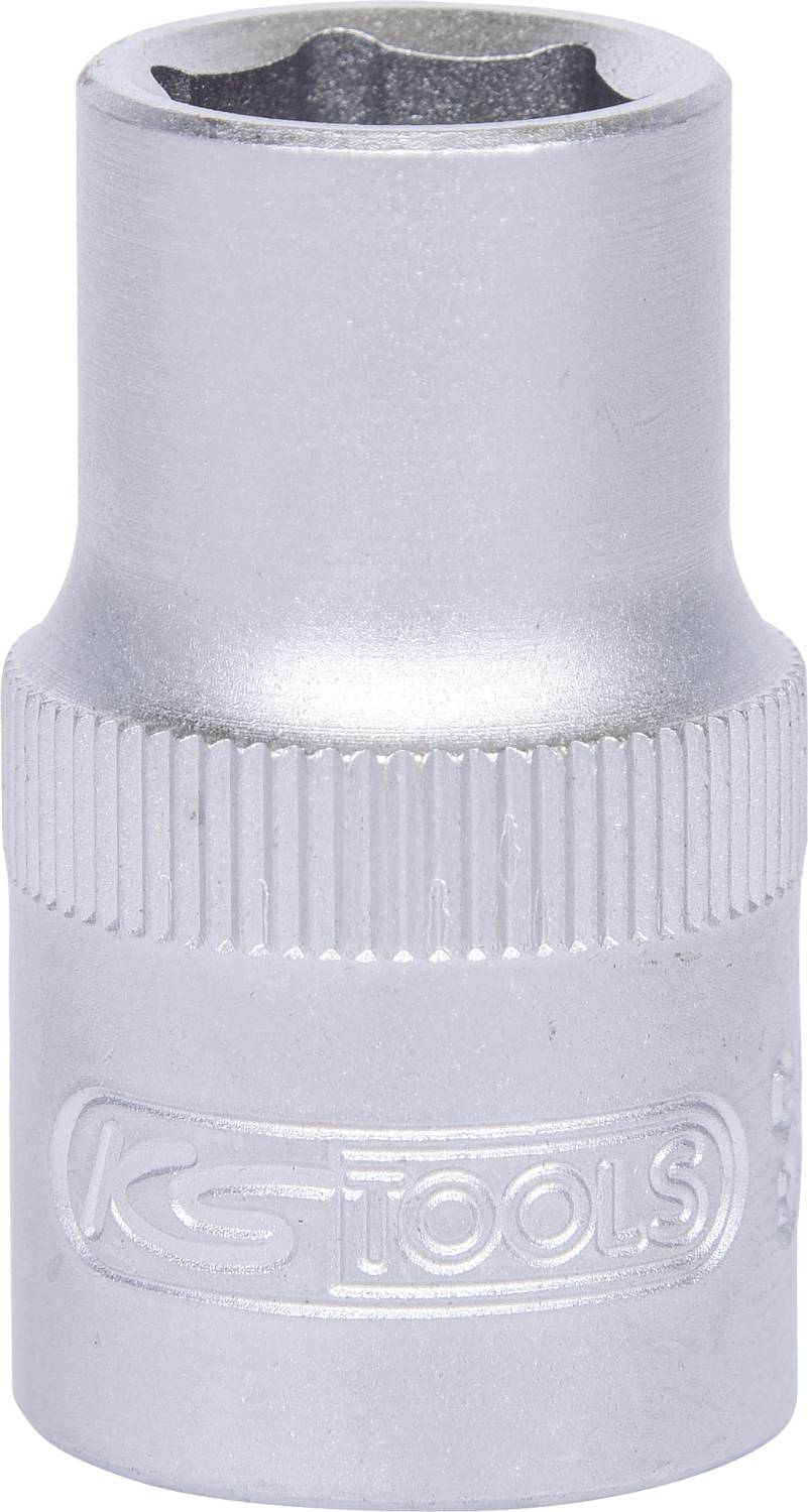 Eine silberne Stecknuss, verwendet für Schraubendreher, mit dem Logo 'KS TOOLS' eingeprägt.