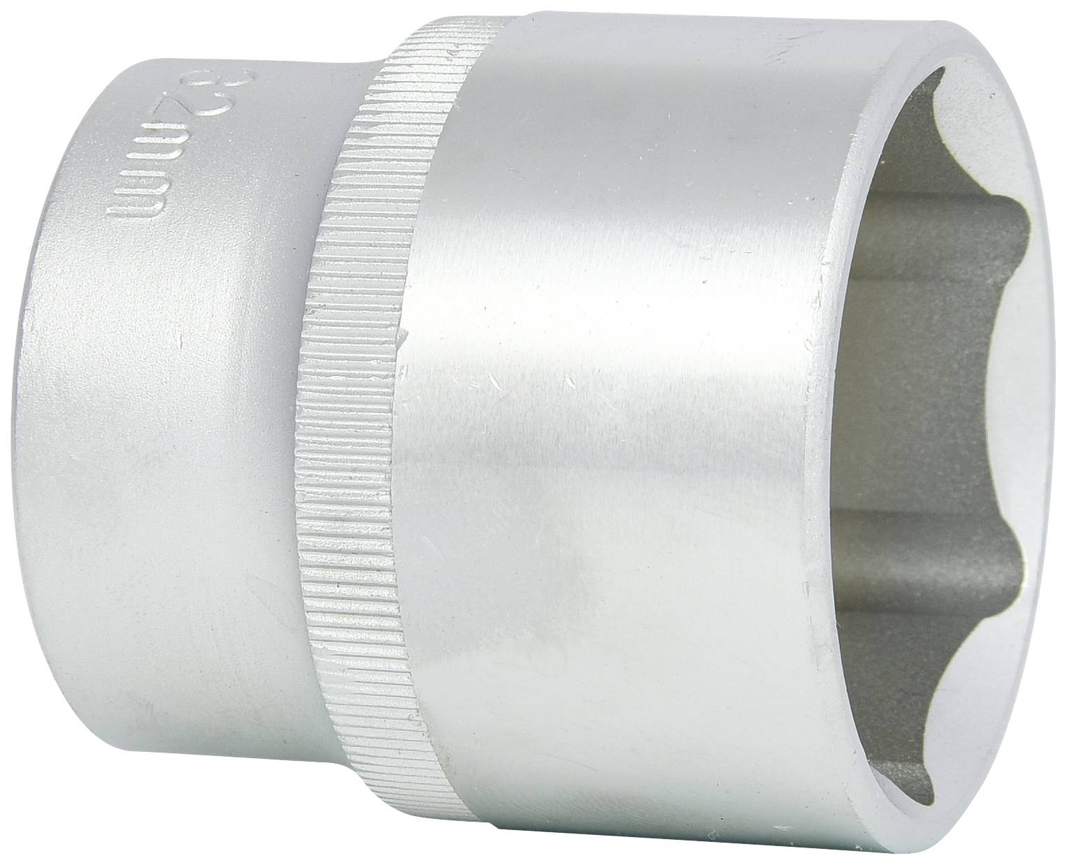 Metall-Steckschlüssel, Größe 22 mm, mit geriffelter Oberfläche zur besseren Griffigkeit.